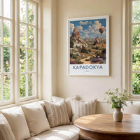 Cappadocia Poster - Turkey Travel Art - Balloon Filled Valley Home Decor
