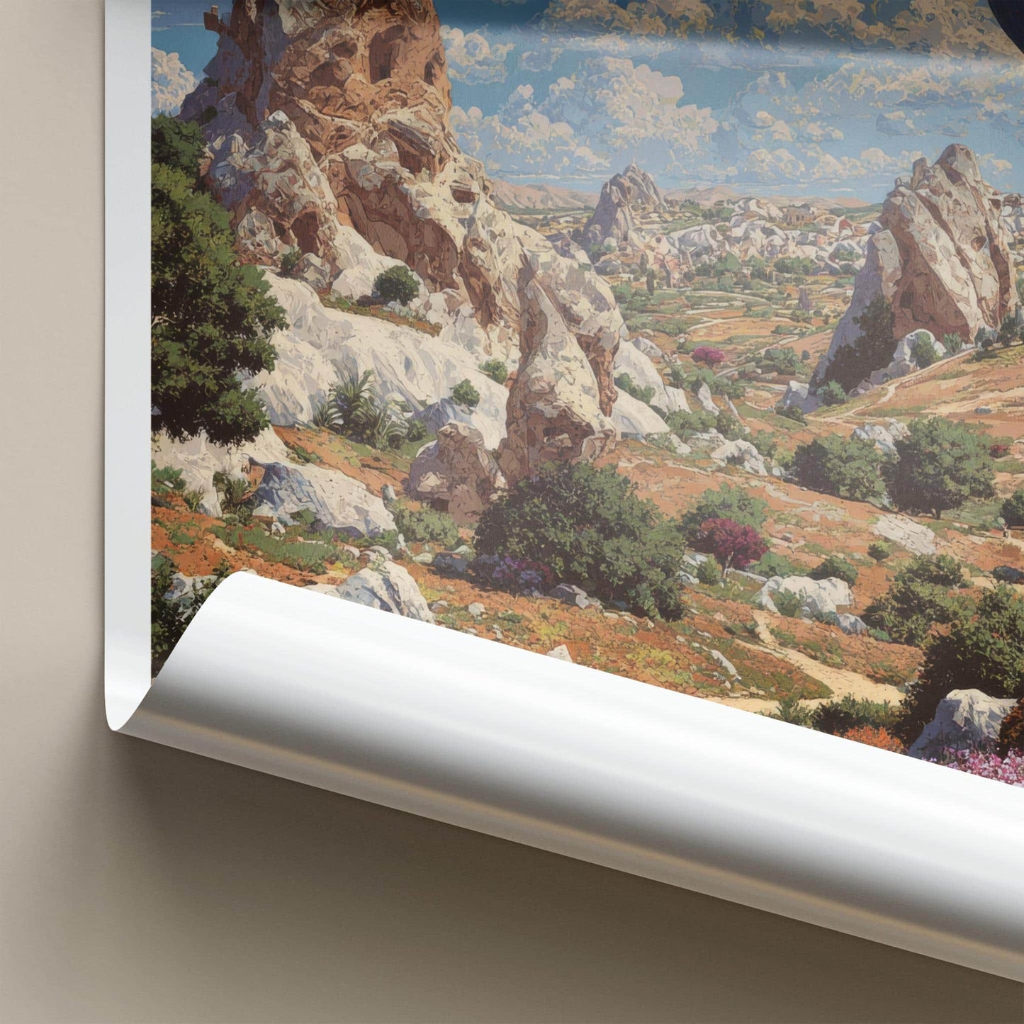 Cappadocia Poster - Turkey Travel Art - Balloon Filled Valley Home Decor