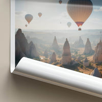 Cappadocia Poster - Turkey Travel Art - Sunrise Valley Balloons Wall Decor