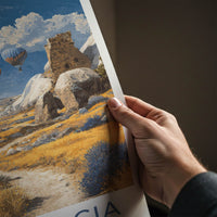 Cappadocia Poster - Turkiye Travel Art - Uplifting Desert Balloons Gallery Art
