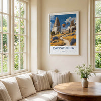 Cappadocia Poster - Turkiye Travel Art - Uplifting Desert Balloons Gallery Art