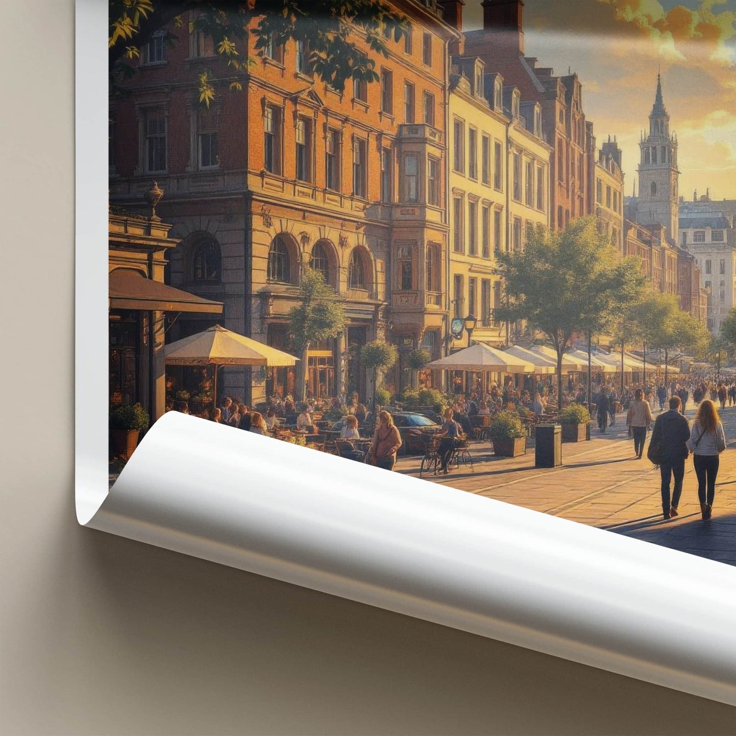 Cardiff Poster - United Kingdom Travel Art - Golden Hour Promenade Home Decor