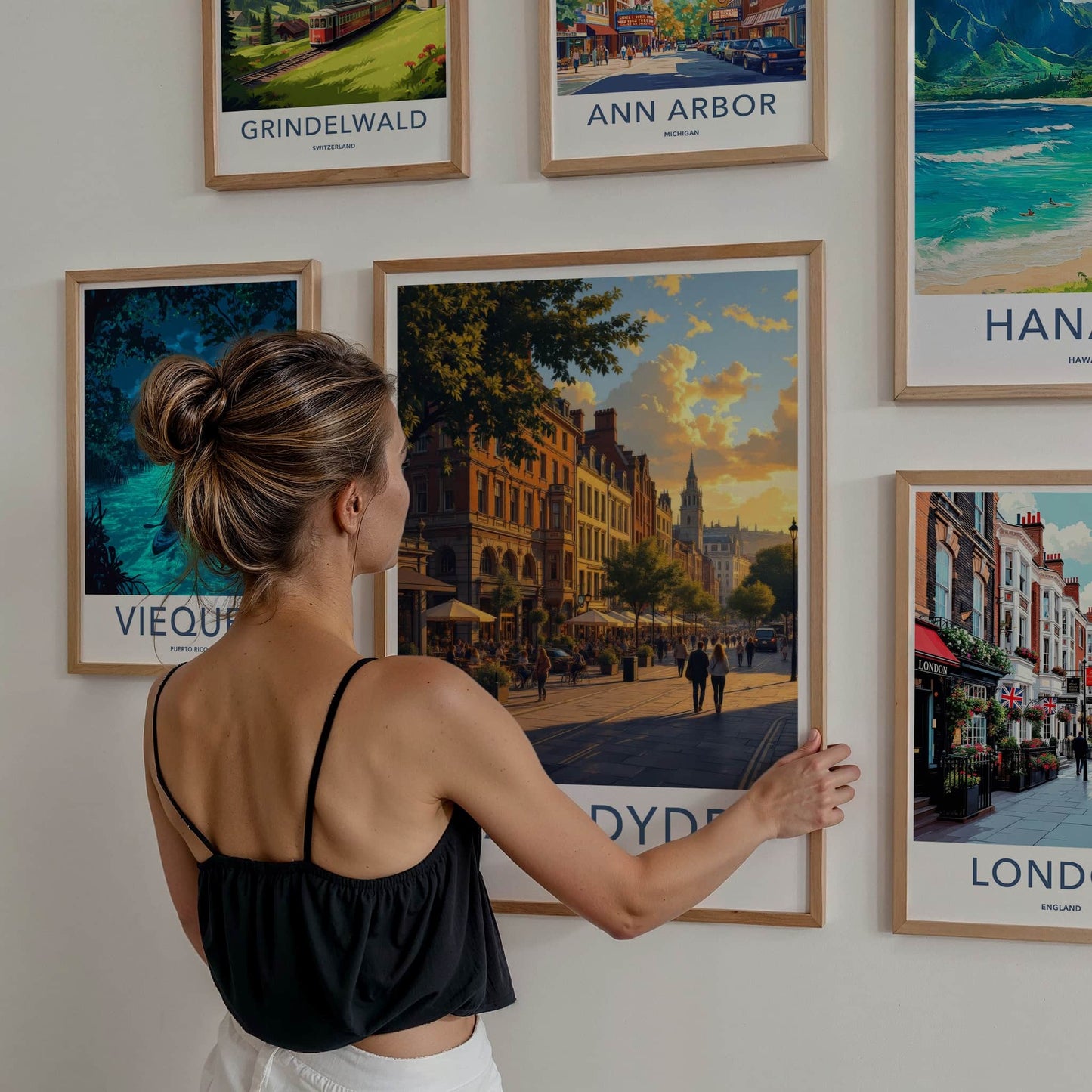 Cardiff Poster - United Kingdom Travel Art - Golden Hour Promenade Home Decor