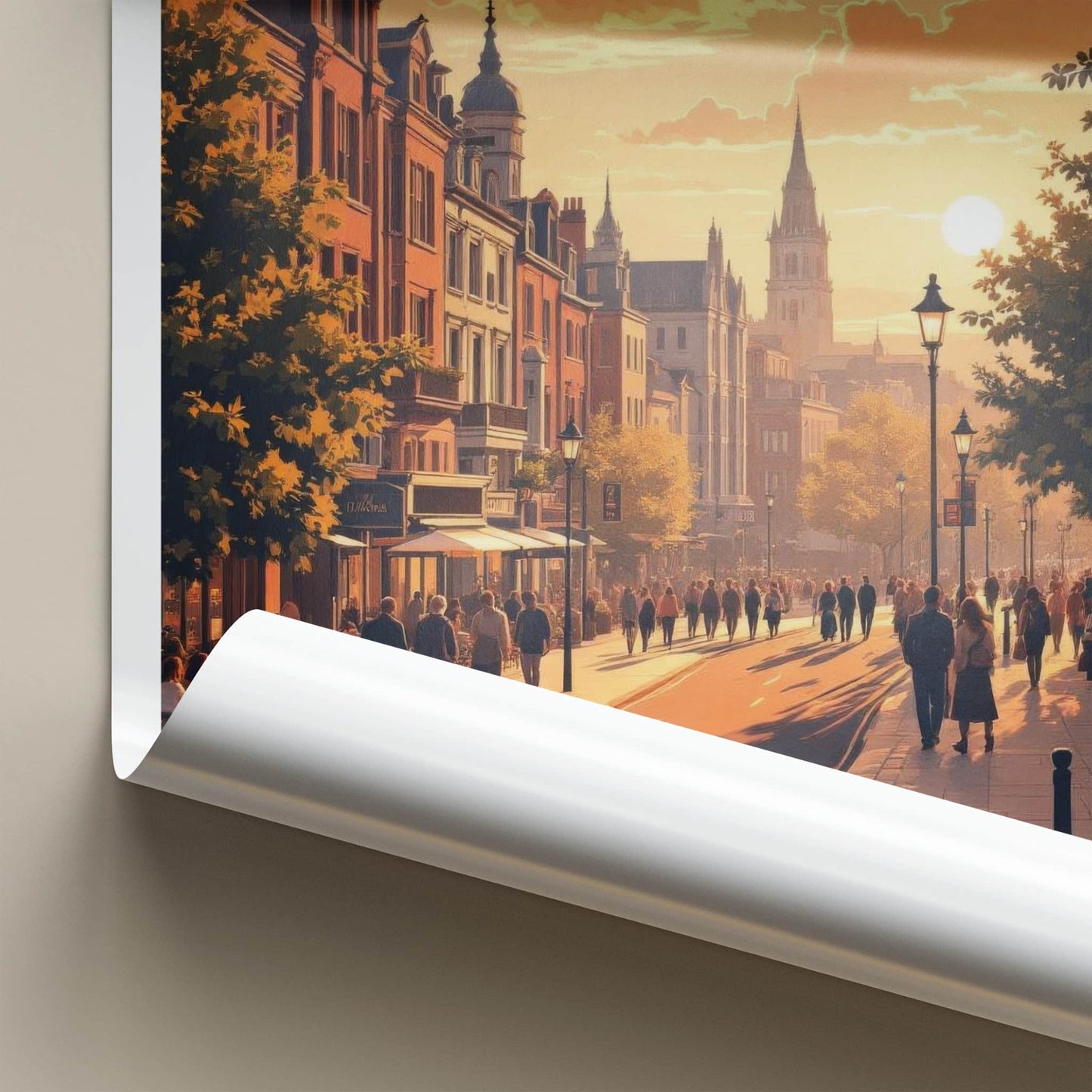 Cardiff Poster - Wales Framed Print - Golden Hour City Lounge Decor