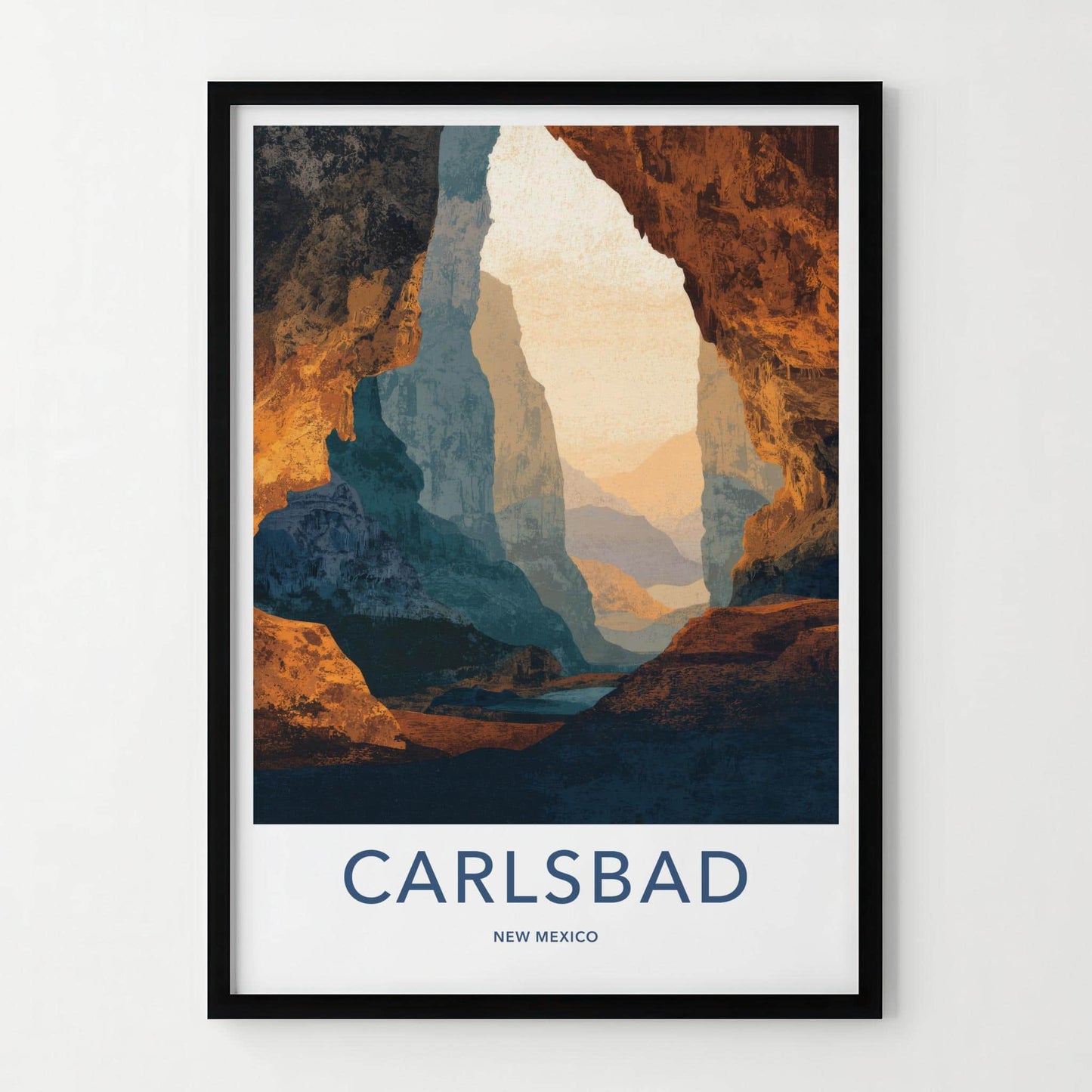 Carlsbad Poster - New Mexico Scenic Art - Cavernous Rock Formations Wall Decor