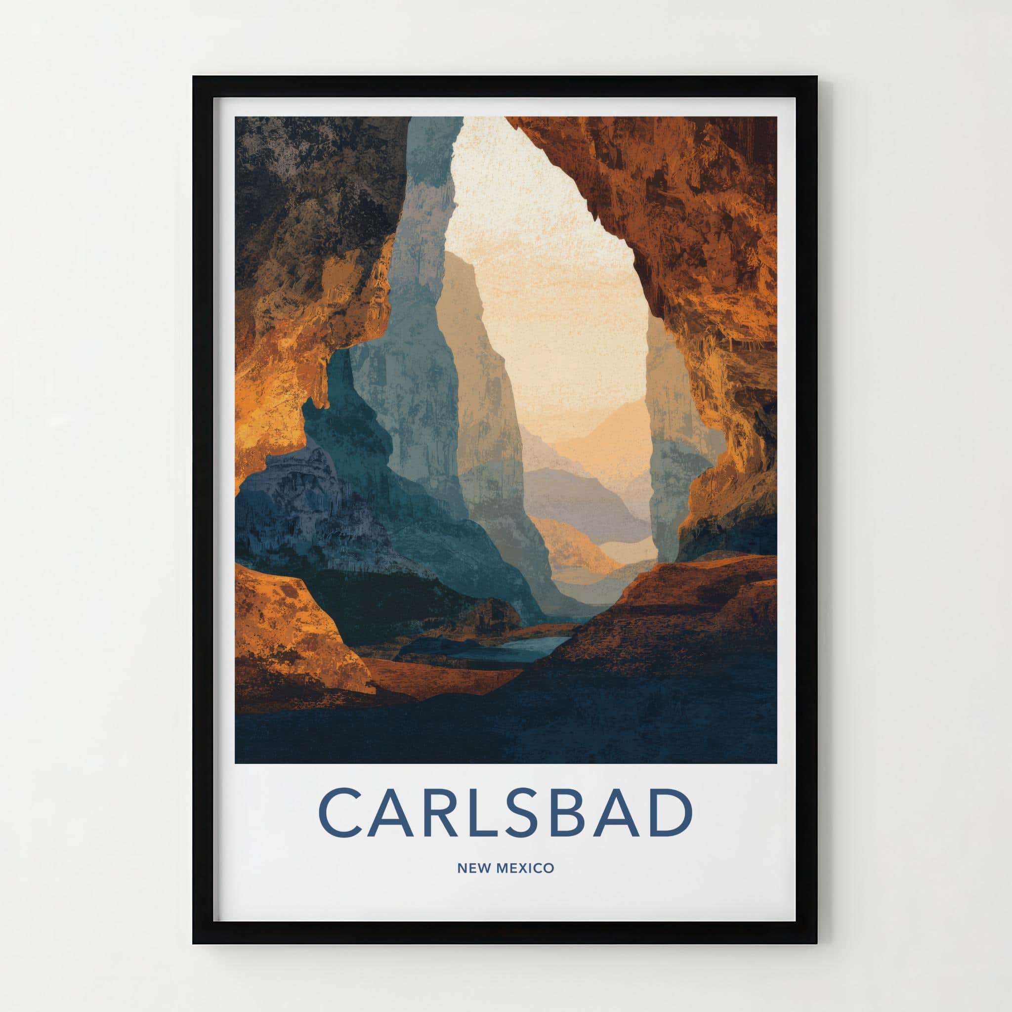 Carlsbad Poster - New Mexico Scenic Art - Cavernous Rock Formations Wall Decor