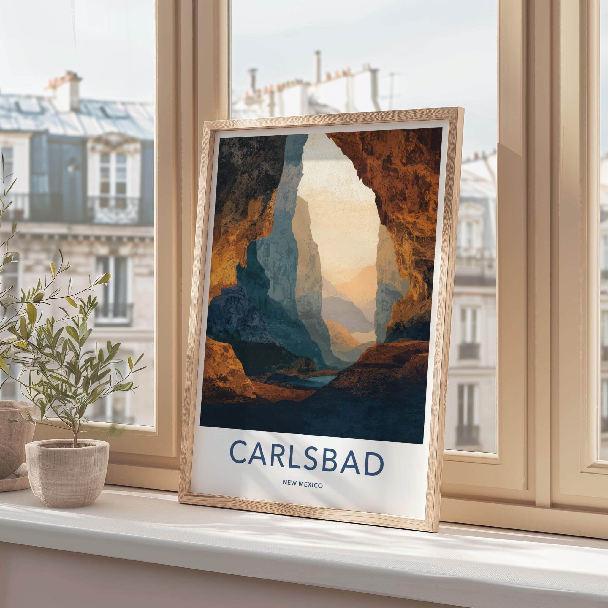Carlsbad Poster - New Mexico Scenic Art - Cavernous Rock Formations Wall Decor