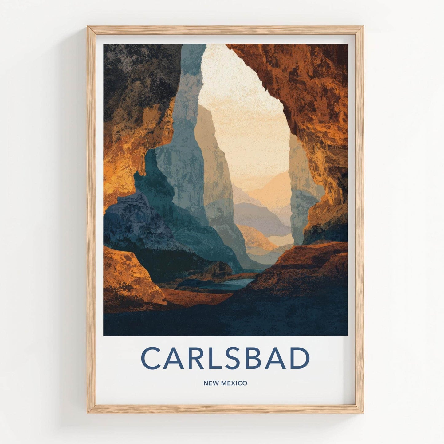Carlsbad Poster - New Mexico Scenic Art - Cavernous Rock Formations Wall Decor