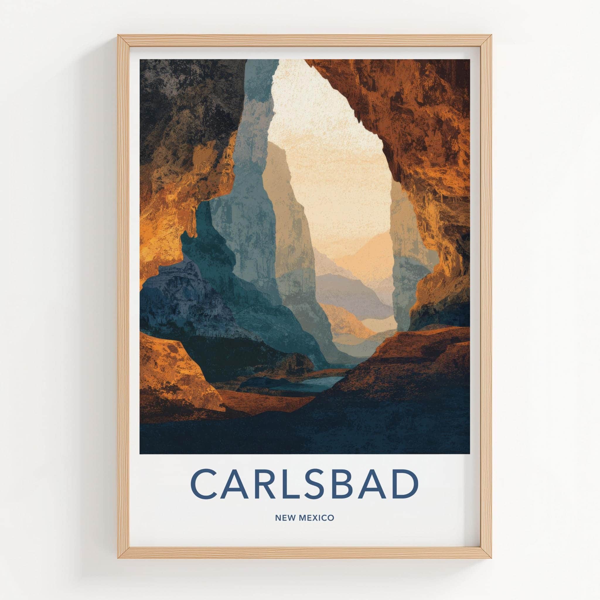 Carlsbad Poster - New Mexico Scenic Art - Cavernous Rock Formations Wall Decor