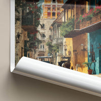 Cartagena Poster - Colombia Travel Art - Vibrant street scene Home Decor