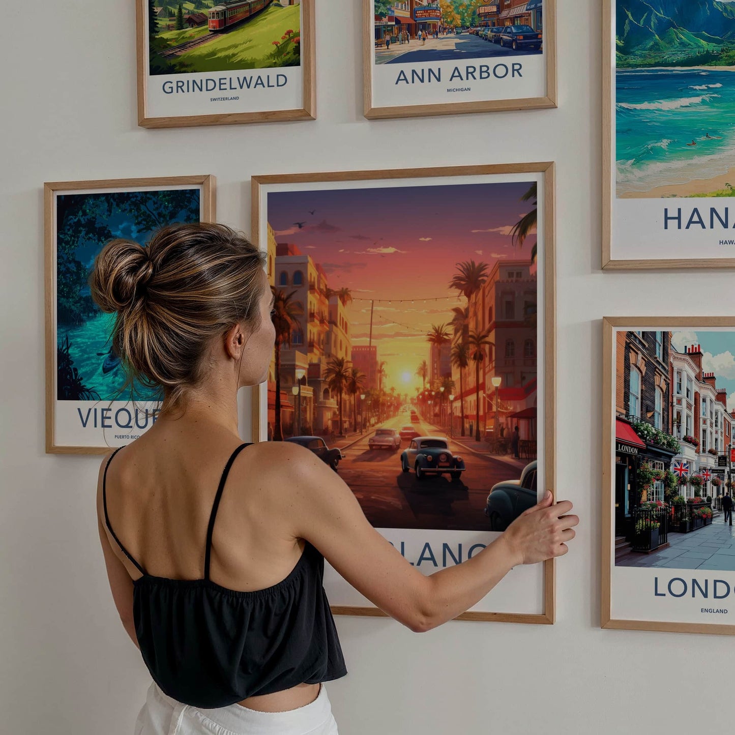Casablanca Poster - Morocco Travel Art - Golden Hour Boulevard Home Decor