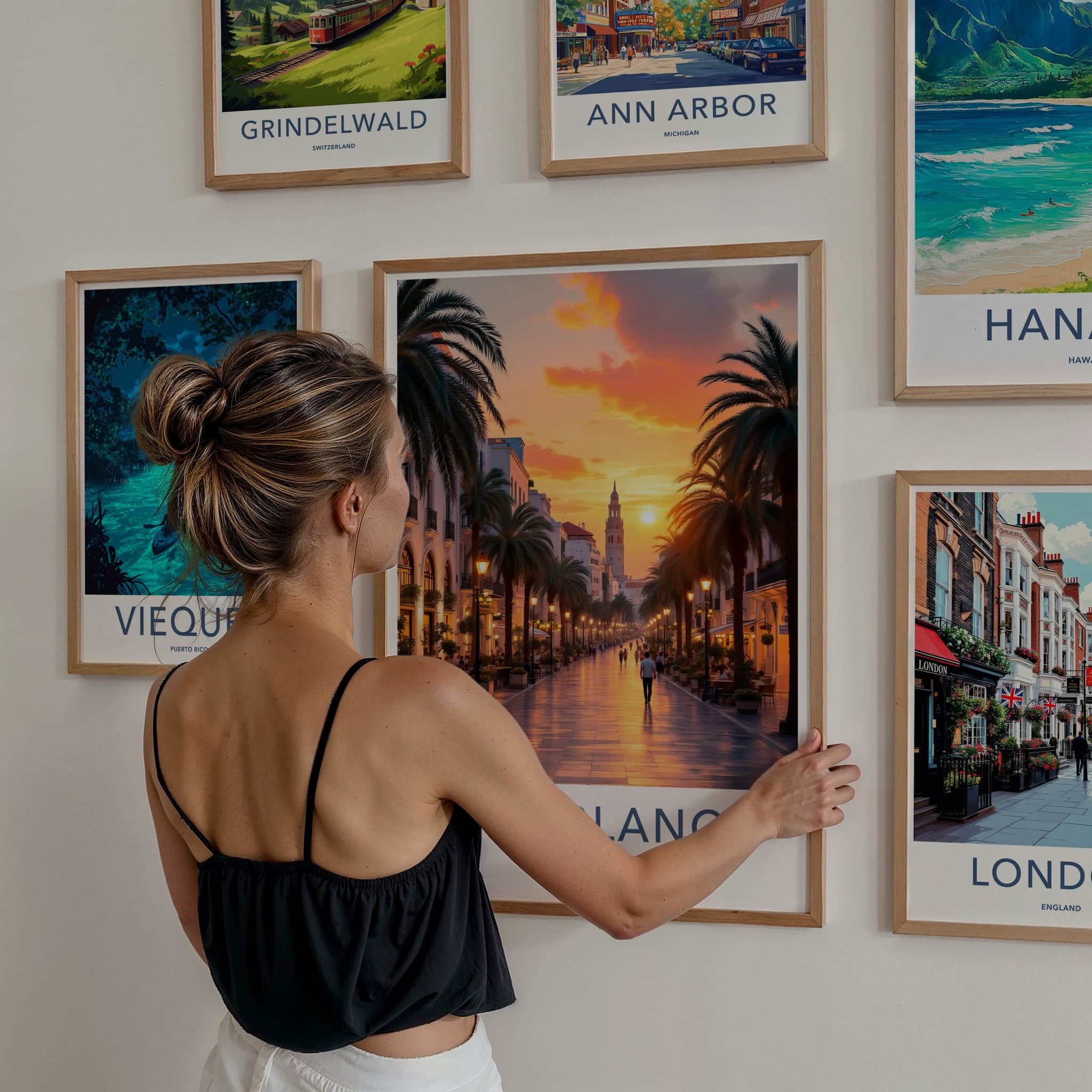 Casablanca Poster - Morocco Travel Art - Vibrant City Sunset Home Decor