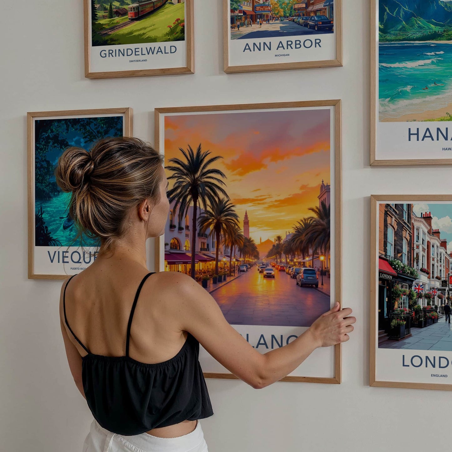 Casablanca Poster - Morocco Travel Art - Vibrant Street Sunset Home Decor