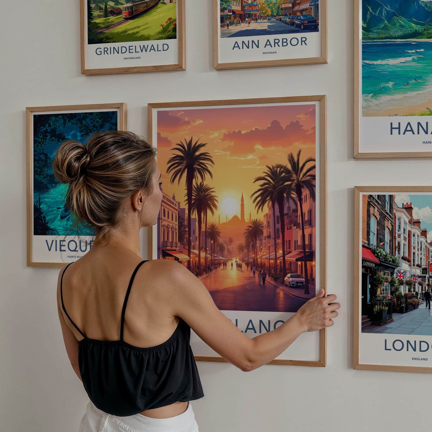 Casablanca Poster - Morocco Travel Art - Vibrant Sunset Street Home Decor