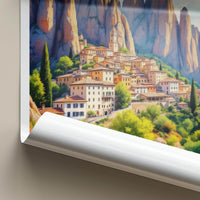 Castelmezzano Poster - Italy Travel Art - Dramatic Rock Village Home Decor