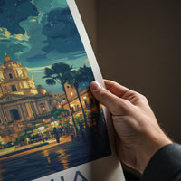Catania Poster - Italy Travel Art - Starry Night Plaza Home Decor