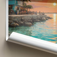 Caye Caulker Poster - Belize Travel Print - Tropical Sunset Sea Wall Decor