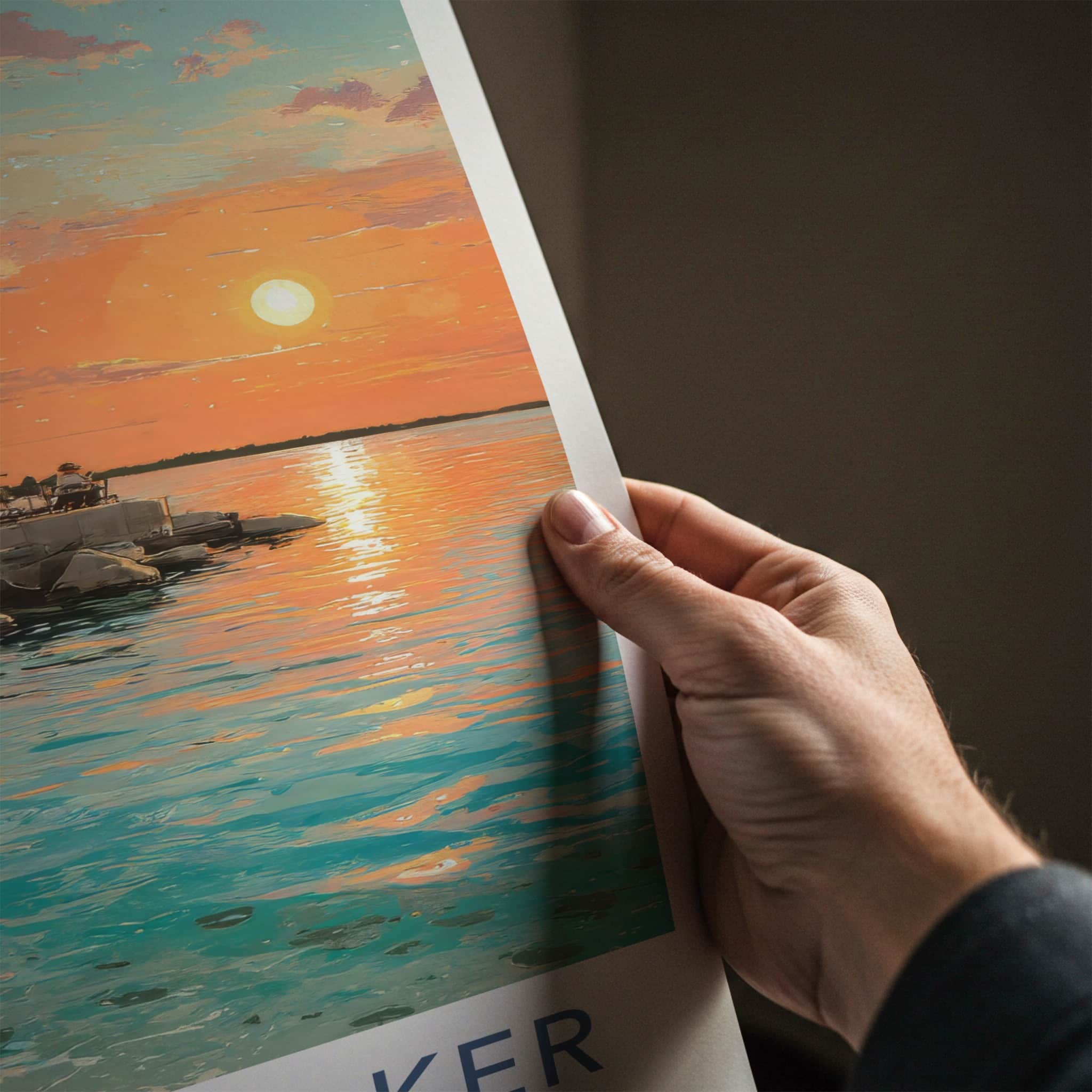 Caye Caulker Poster - Belize Travel Print - Tropical Sunset Sea Wall Decor