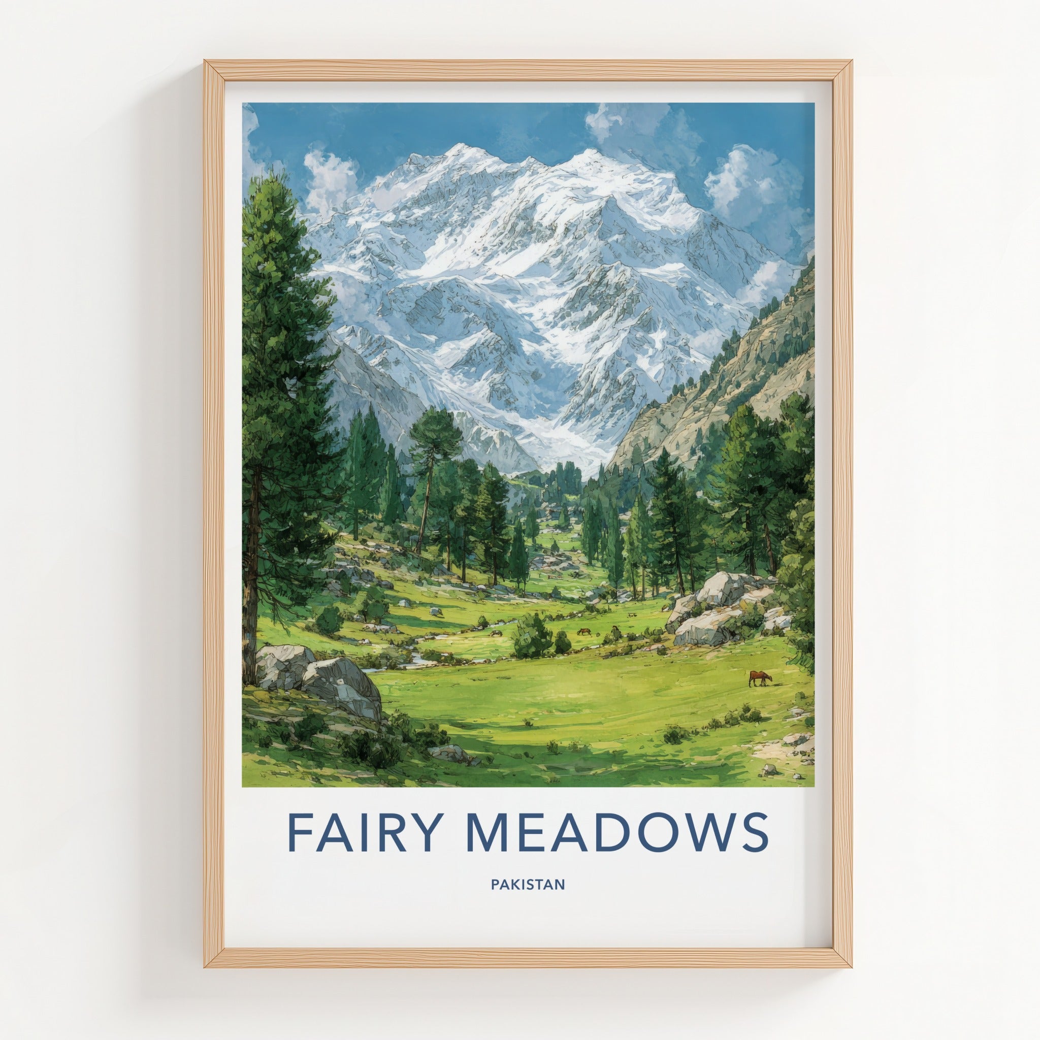 Fairy Meadows Poster - Pakistan Green Valley Pines Art Print