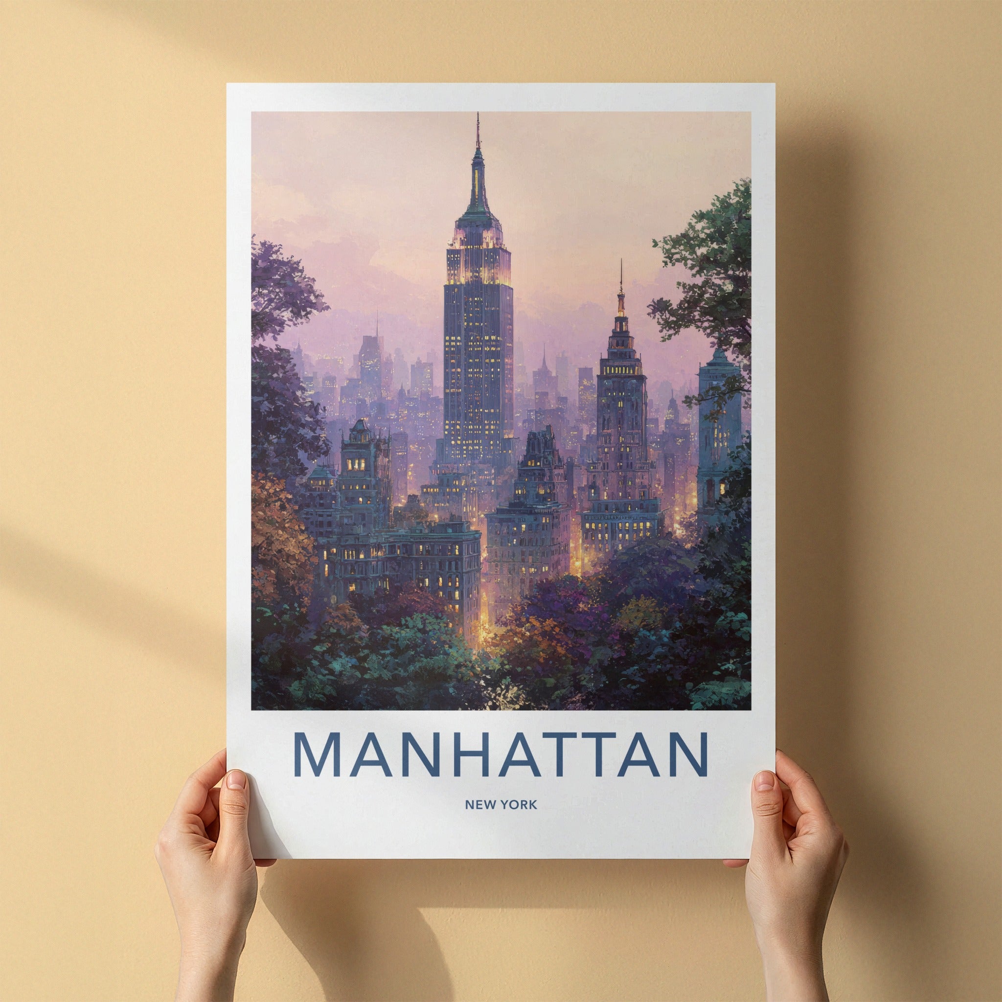 Manhattan Poster New York Empire Building City Travel Art
