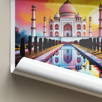 Taj Mahal Poster - India Sunset Palace Reflection Fine Art