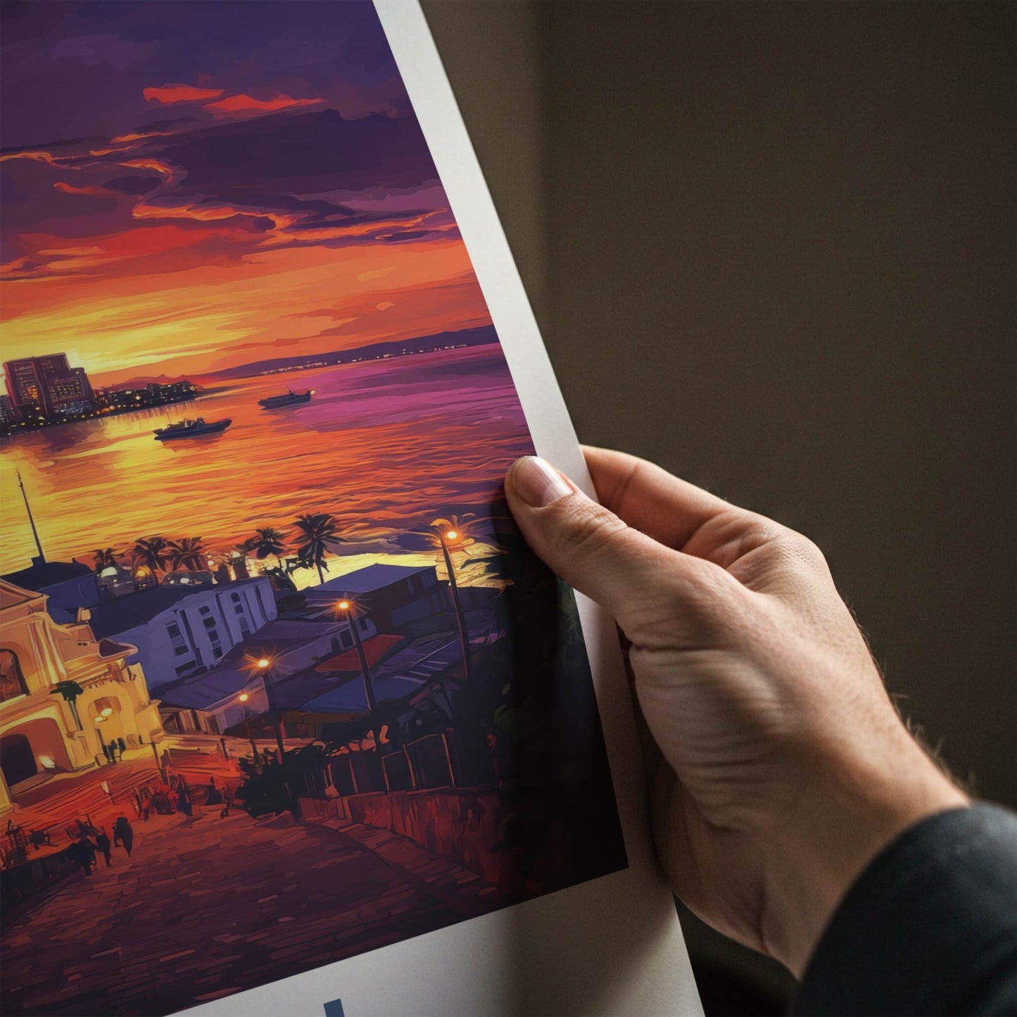 Cebu Poster - Philippines Travel Art - Historic Church Sunset Home Decor