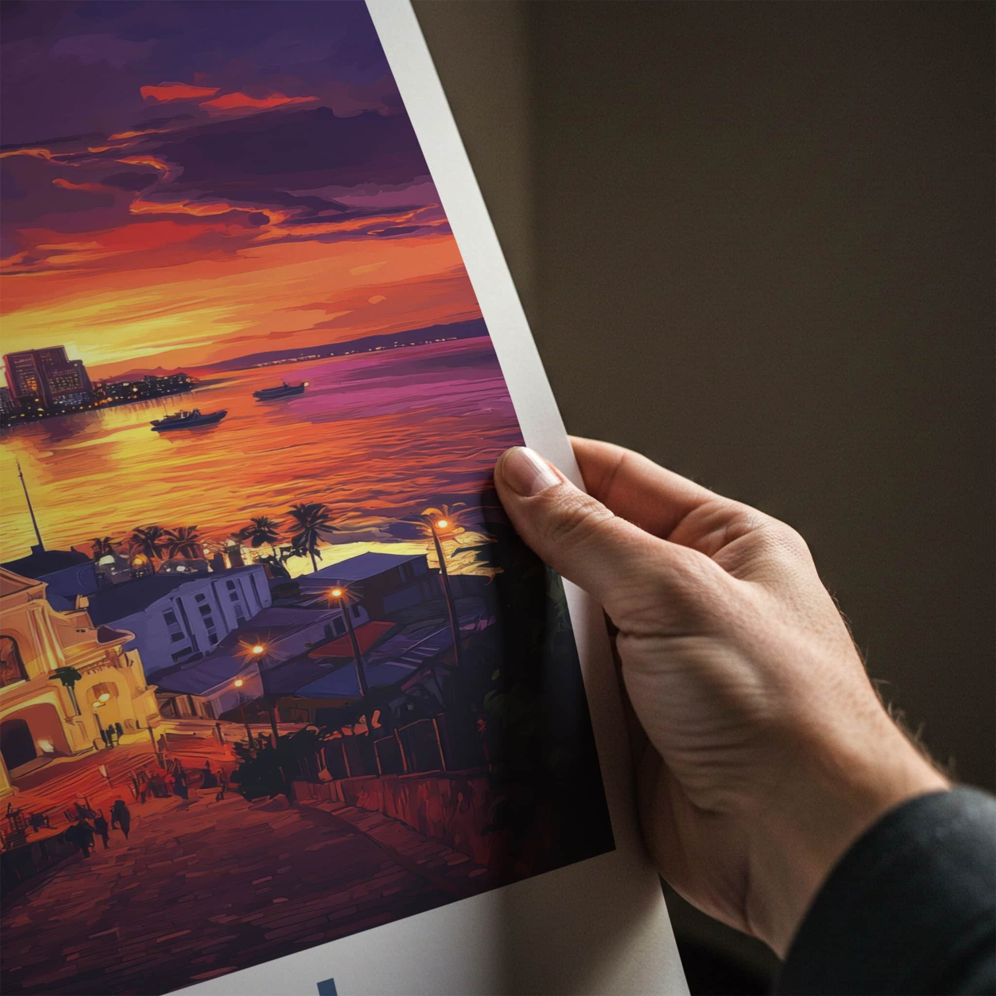 Cebu Poster - Philippines Travel Art - Historic Church Sunset Home Decor