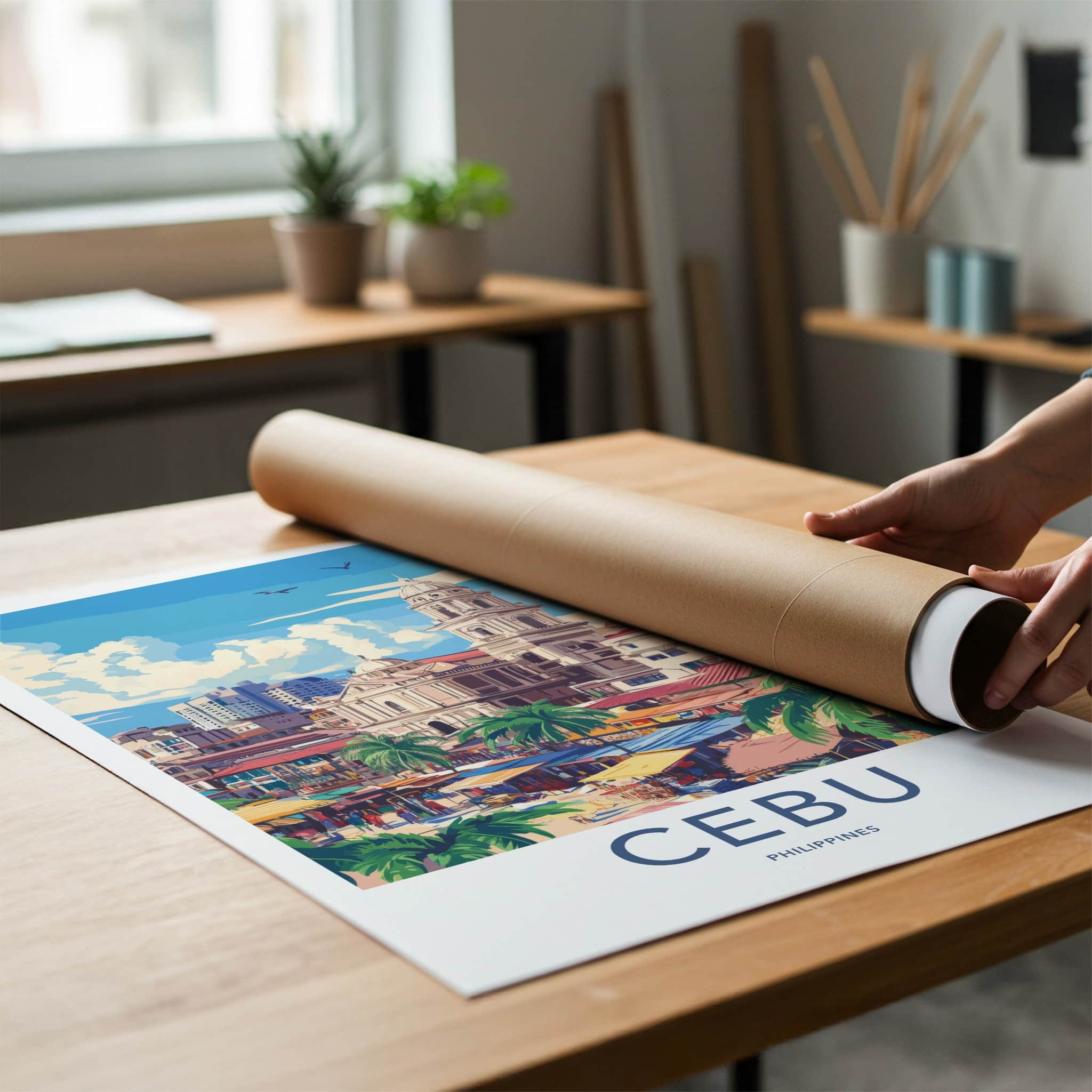 Cebu Poster - Philippines Travel Art - Historic City Market Home Decor