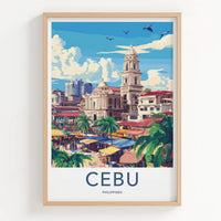 Cebu Poster - Philippines Travel Art - Historic City Market Home Decor