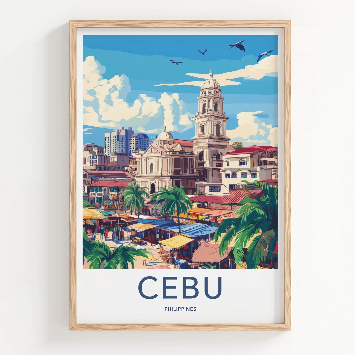 Cebu Poster - Philippines Travel Art - Historic City Market Home Decor