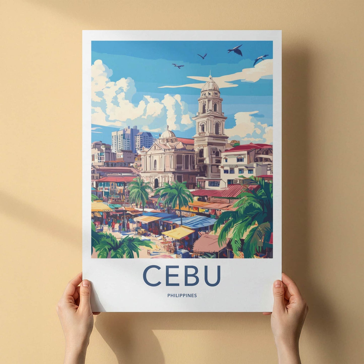 Cebu Poster - Philippines Travel Art - Historic City Market Home Decor