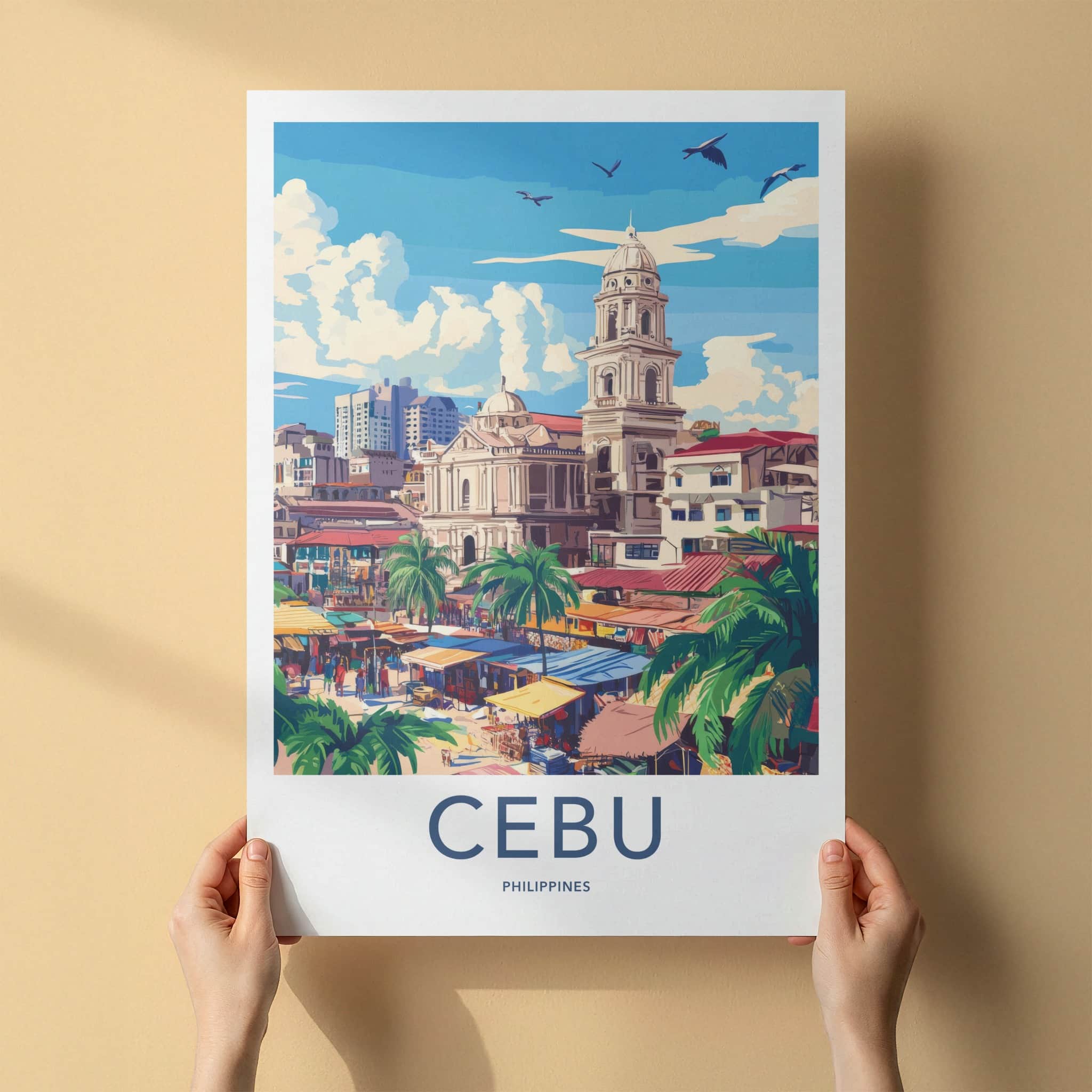 Cebu Poster - Philippines Travel Art - Historic City Market Home Decor