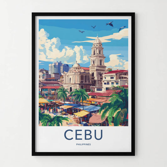 Cebu Poster - Philippines Travel Art - Historic City Market Home Decor