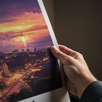 Cebu Poster - Philippines Travel Art - Vibrant City Sunset Home Decor
