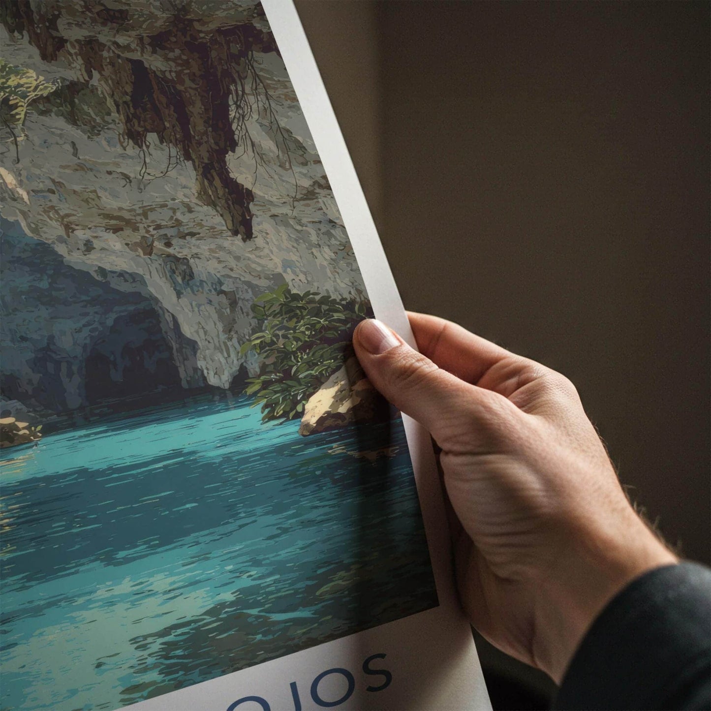 Cenote Dos Ojos Poster - Mexico Travel Art - Glimmering cavern pool Home Decor