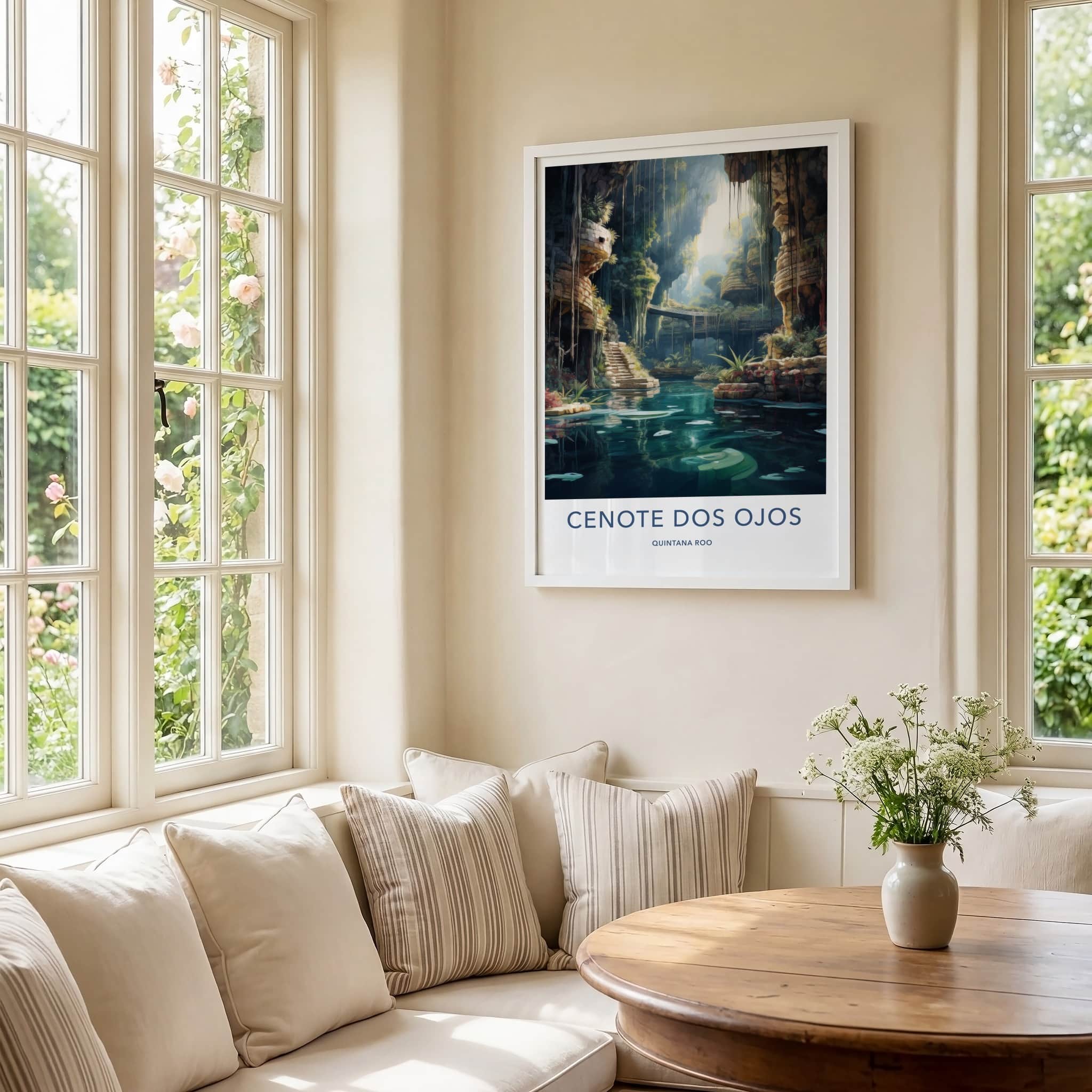 Cenote Dos Ojos Poster - Mexico Travel Art - Subterranean Water Oasis Home Decor