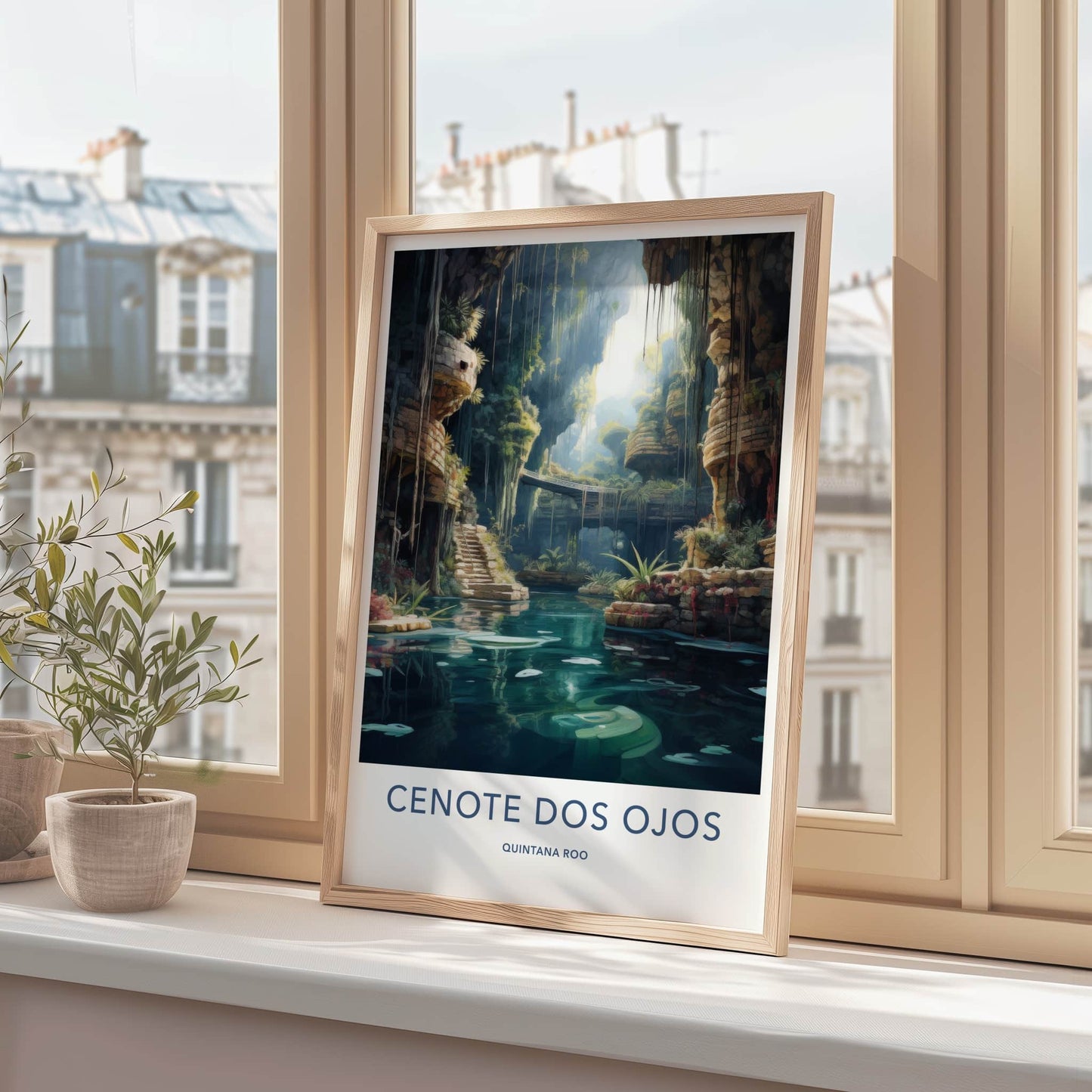 Cenote Dos Ojos Poster - Mexico Travel Art - Subterranean Water Oasis Home Decor