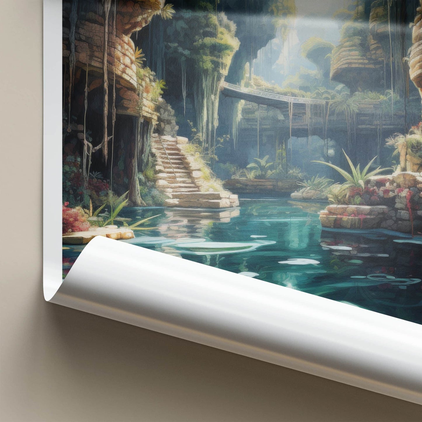 Cenote Dos Ojos Poster - Mexico Travel Art - Subterranean Water Oasis Home Decor