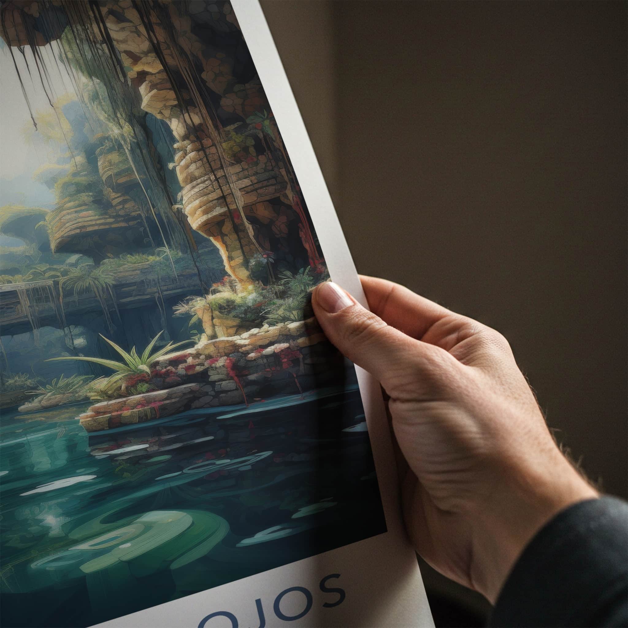 Cenote Dos Ojos Poster - Mexico Travel Art - Subterranean Water Oasis Home Decor
