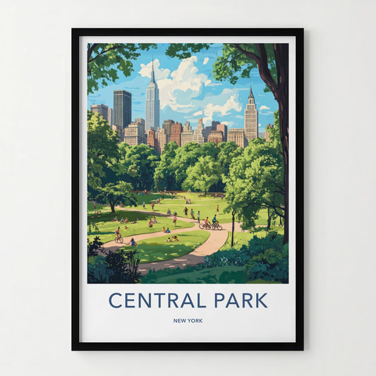 Central Park Poster - New York Wall Art - Park City Skyline Home Decor