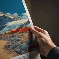 Cerro Aconcagua Poster - Argentina Scenic Art - Expedition base camp Home Art