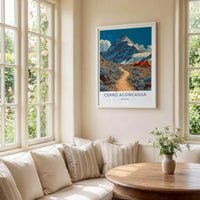 Cerro Aconcagua Poster - Argentina Scenic Art - Expedition base camp Home Art