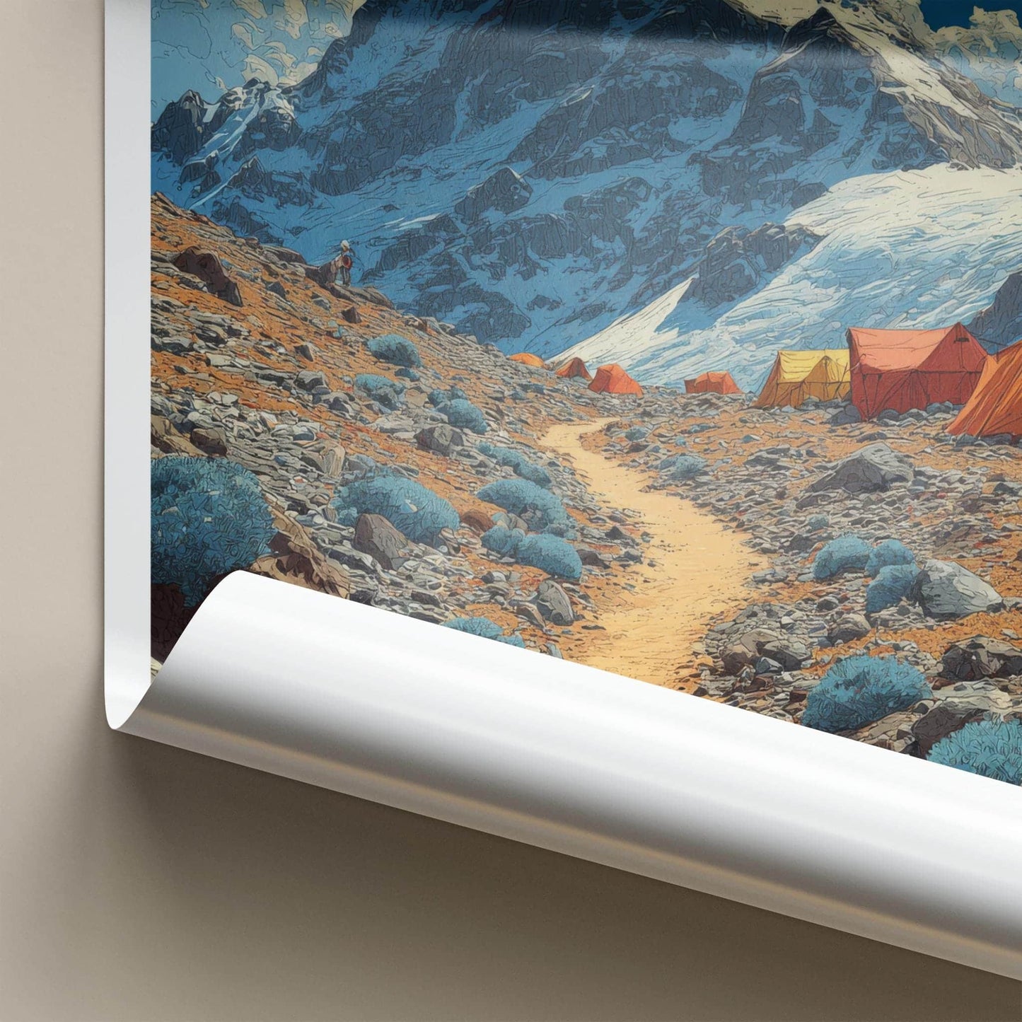 Cerro Aconcagua Poster - Argentina Scenic Art - Expedition base camp Home Art