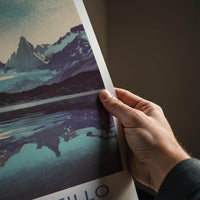 Cerro Castillo Poster - Chile Travel Art - Jagged Peaks Reflection Home Decor