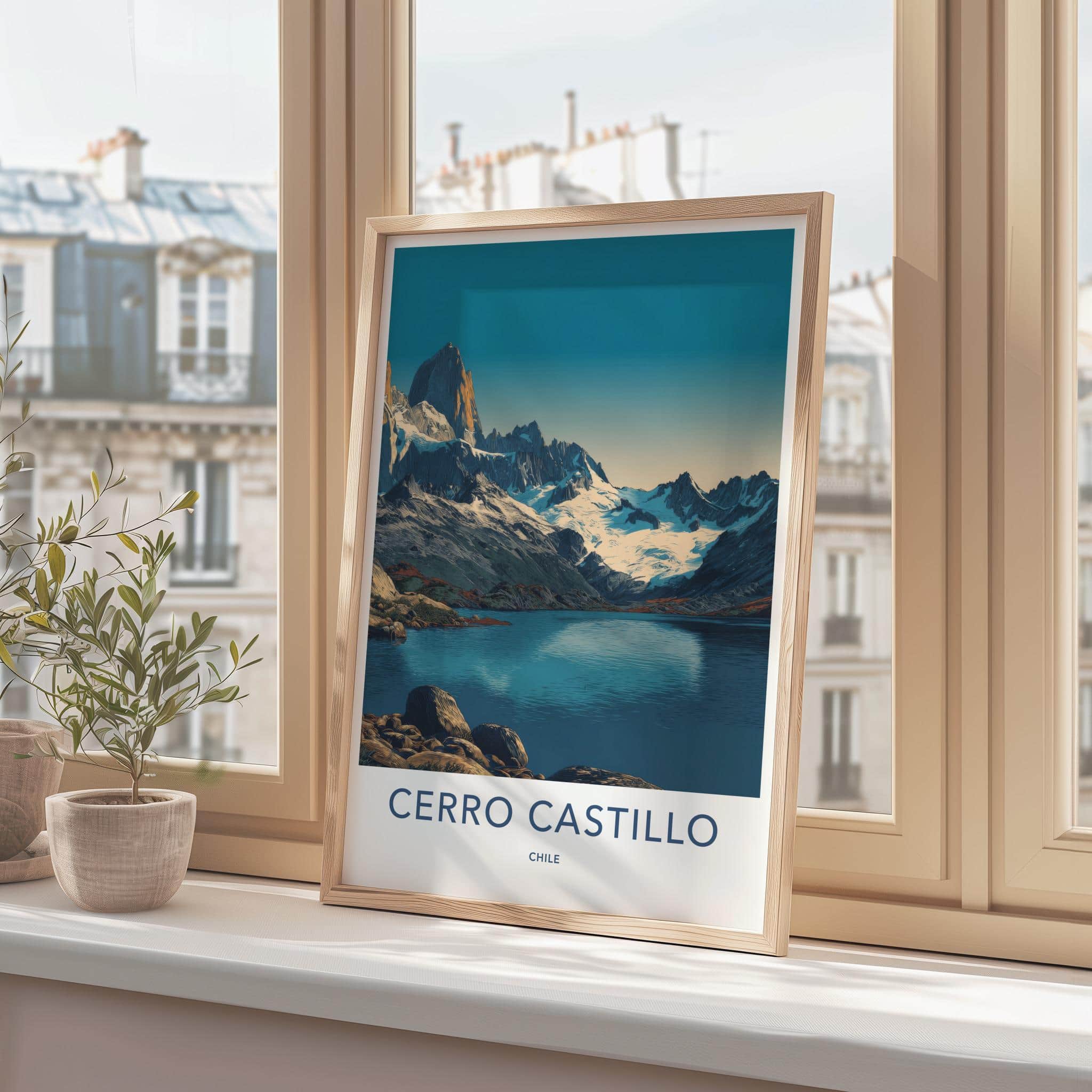 Cerro Castillo Poster - Chile Travel Art - Majestic Mountain Lake Home Decor