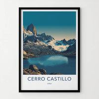 Cerro Castillo Poster - Chile Travel Art - Majestic Mountain Lake Home Decor