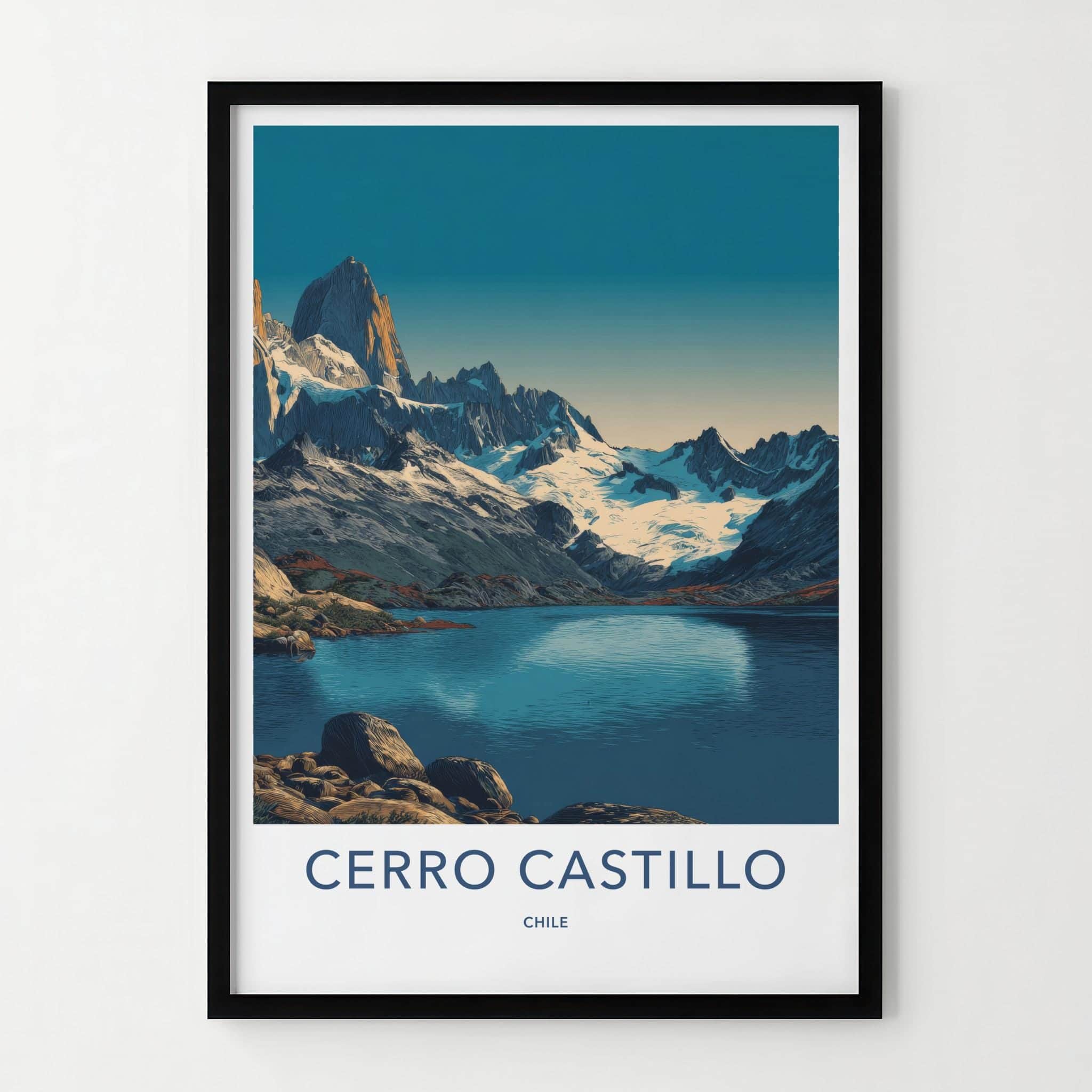Cerro Castillo Poster - Chile Travel Art - Majestic Mountain Lake Home Decor