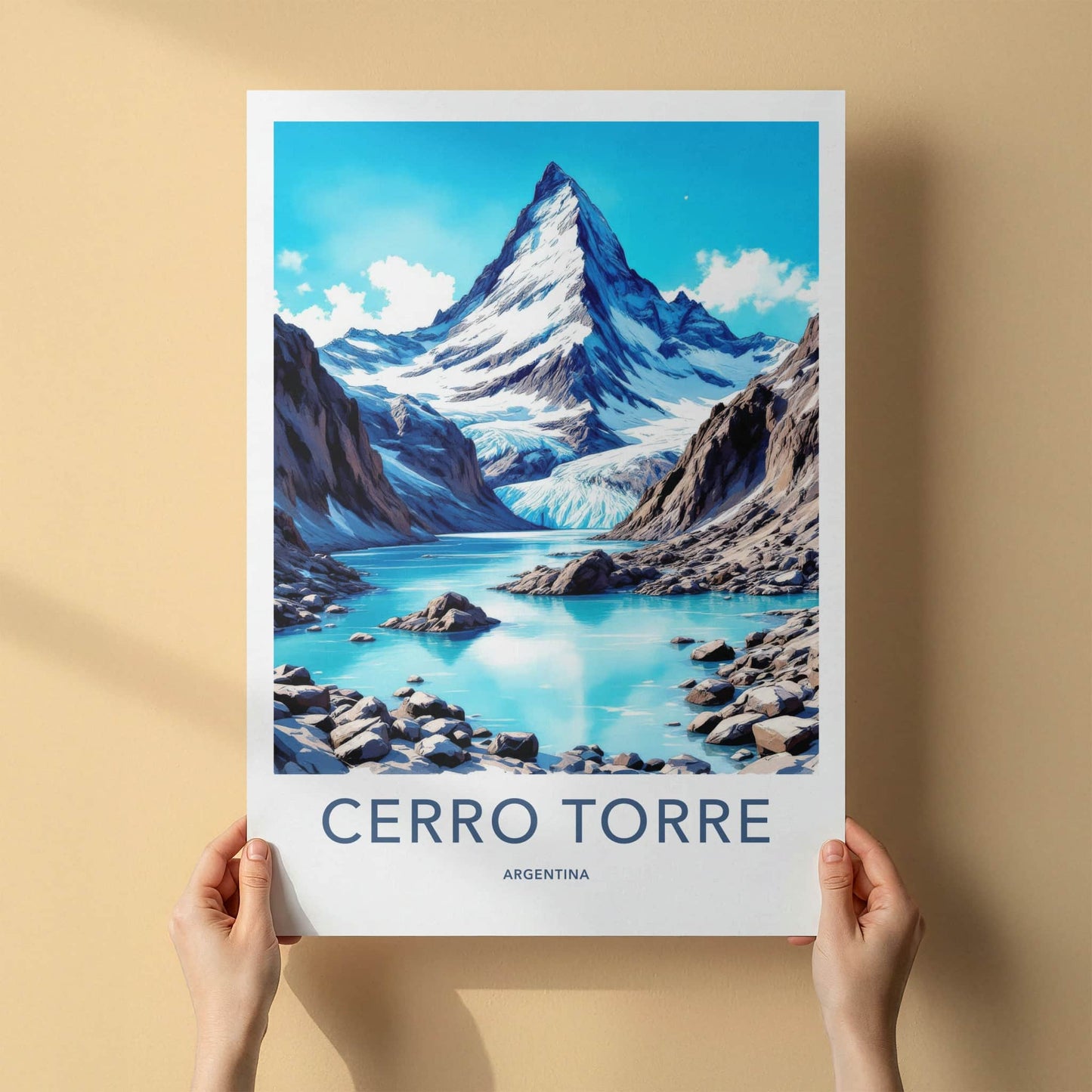 Cerro Torre Poster - Argentina Travel Art - Snow Capped Peak Home Decor