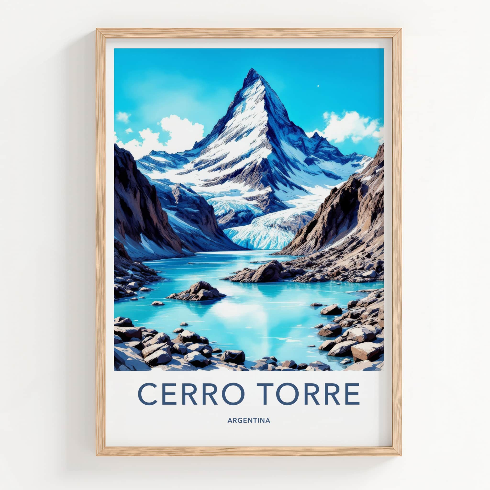 Cerro Torre Poster - Argentina Travel Art - Snow Capped Peak Home Decor