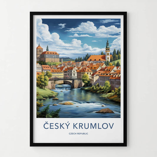 Cesky Krumlov Poster - Czech Republic Wall Art - Historic Town River Home Decor
